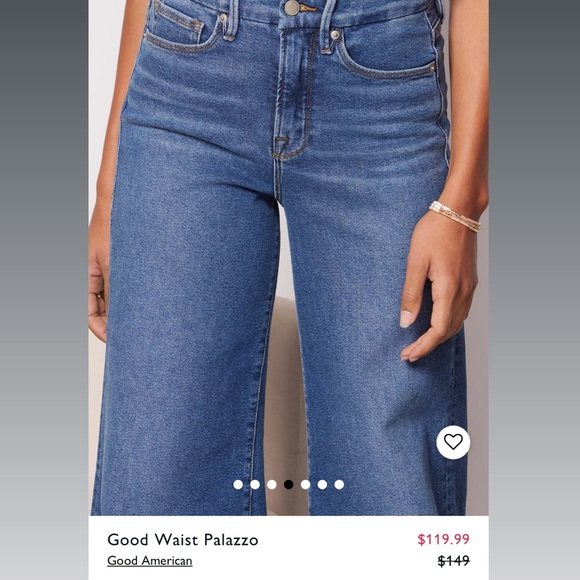 Good American Good Waist Tall Wide Leg High Waist EUC jeans size 2/ 26 - Picture 7 of 8
